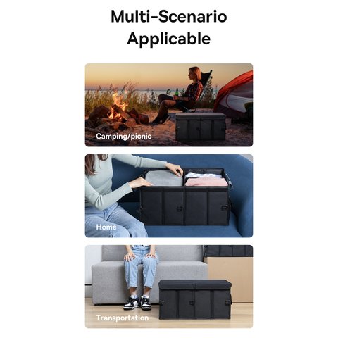 Органайзер Baseus OrganizeFun Series, чорний, розкладний, портативний, тканина, MDF, 60 l, #C20256501111-00 Прев'ю 1