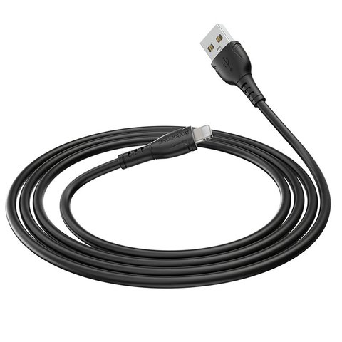 USB кабель Borofone BX51, USB тип-A, Lightning, 100 см, 2,4 А, чорний, #6931474743893 Прев'ю 1