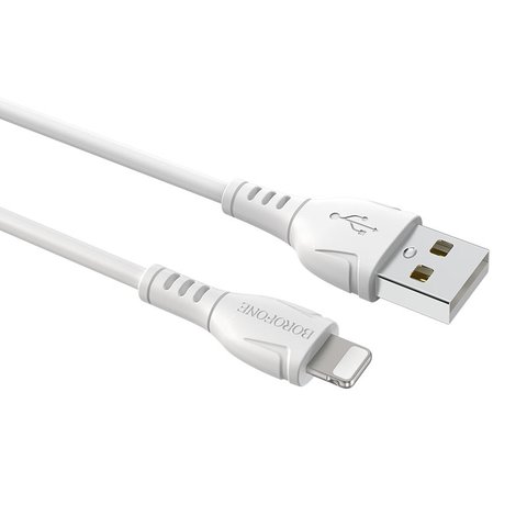 USB кабель Borofone BX51, USB тип-A, Lightning, 100 см, 2,4 А, белый, #6931474743909 Превью 1