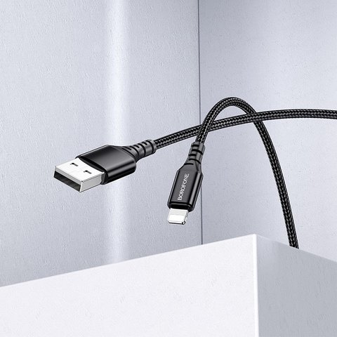 USB кабель Borofone BX54, USB тип-A, Lightning, 100 см, 2,4 А, черный, #6931474745798 Превью 1