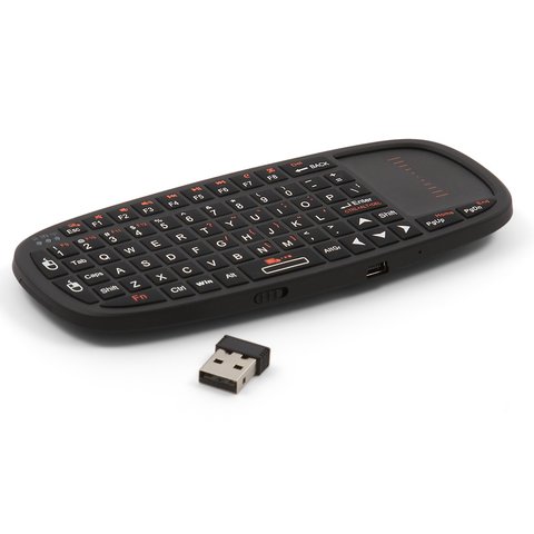 Mini teclado inalámbrico con panel táctil y puntero (negro) Vista previa  1