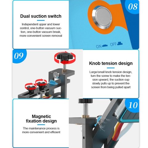 LCD Touch Screen Glass Separator Sunshine S-918M, (with vacuum pump, for LCDs up to 7") Preview 8
