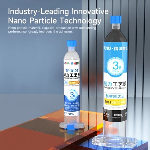 Adhesivo JCID TP-030B, poliuretano, negro, para pegar tapas traseras, para marcos de pantalla, de secado instantáneo, 30 ml Vista previa  6