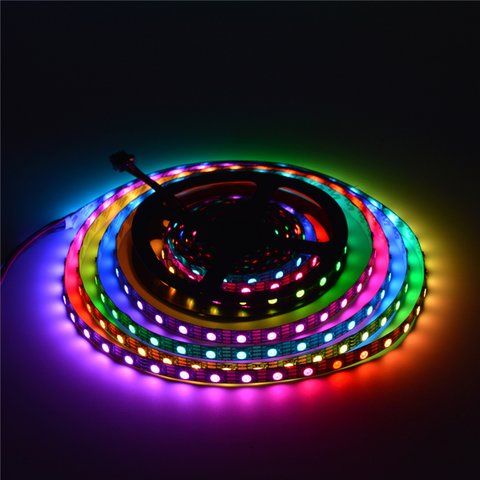 Світлодіодна стрічка RGB SMD5050, WS2813 (чорна, з управлінням, IP20, 5 В, 60 діодів/м, 5 м) Прев'ю 2