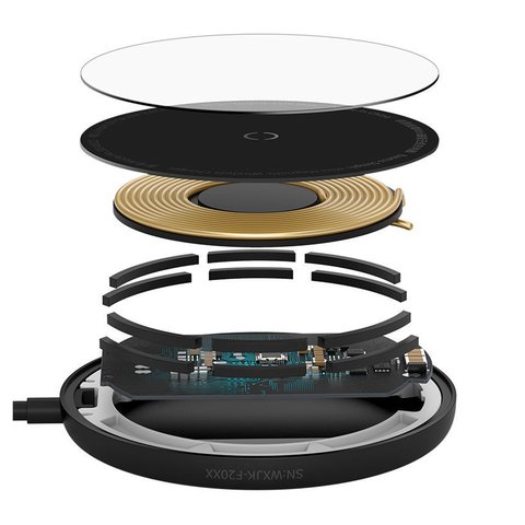 Беспроводное зарядное устройство Baseus Simple Mini Magnetic, Power Delivery (PD), черное, USB тип-C, стекло, пластик, металл, 15 Вт, c кабелем, магнитное, #WXJK-F01 Превью 3