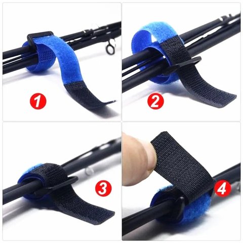 Органайзер для кабеля, синій, 20 мм, 30 см, багаторазова стрічка-липучка Прев'ю 2