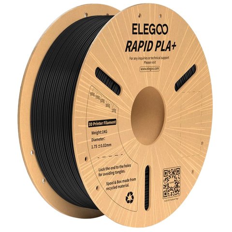 Филамент для 3D-принтера ELEGOO RAPID PLA+, черный (black), 10 кг Превью 1