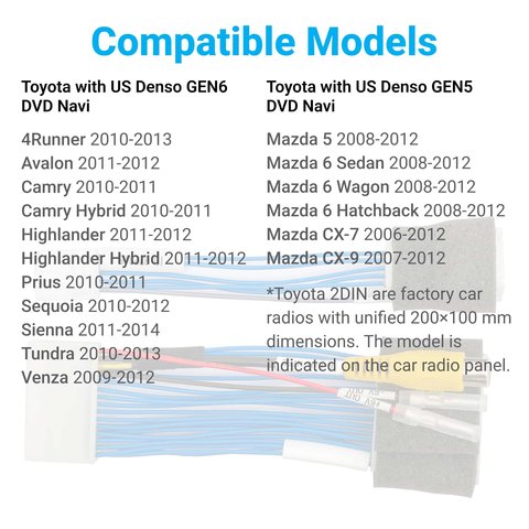 Задняя камера для Toyota Camry Corolla Highlander Tacoma Tundra Prius в комплекте с кабелем 24+5 пинов для подключения Превью 1