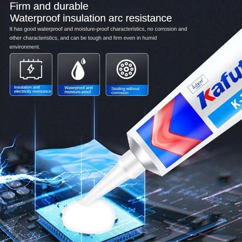 Клей-герметик Kafuter K-704, 45 г, белый, полугустой Превью 3