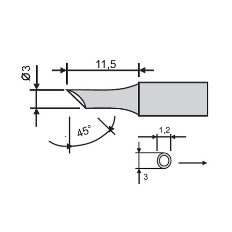 Soldering Iron Tip GOOT RX-80HRT-3CD - ToolBoom